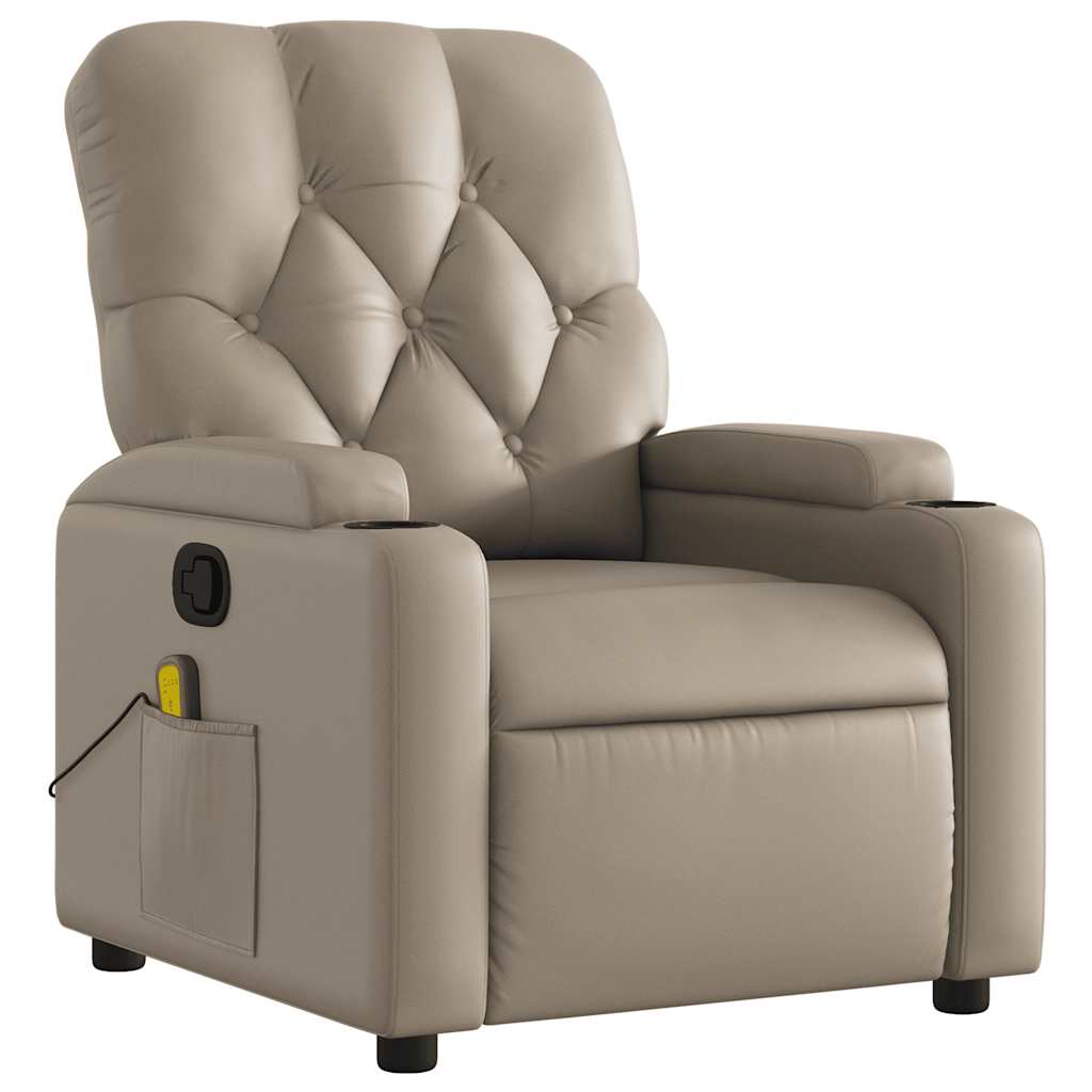 Massage Chair Cappuccino Brown Synthetic Leather