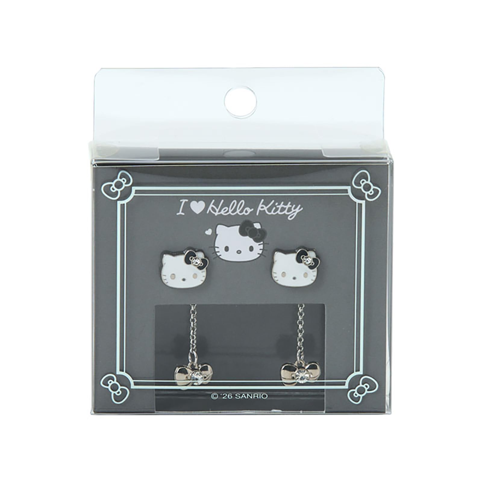 Sanrio Earrings Love Hello Hello Kitty Black 925683 (SANRIO) (I Kitty)