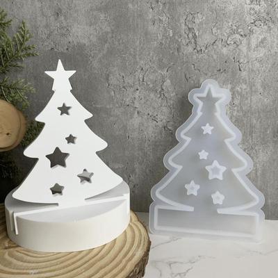 New Pemegang Lilin Sisipan Pokok Krismas Acuan Silikon Pemegang Lilin Tealight Pokok Bintang Acuan Plaster Acuan Hiasan Hiasan