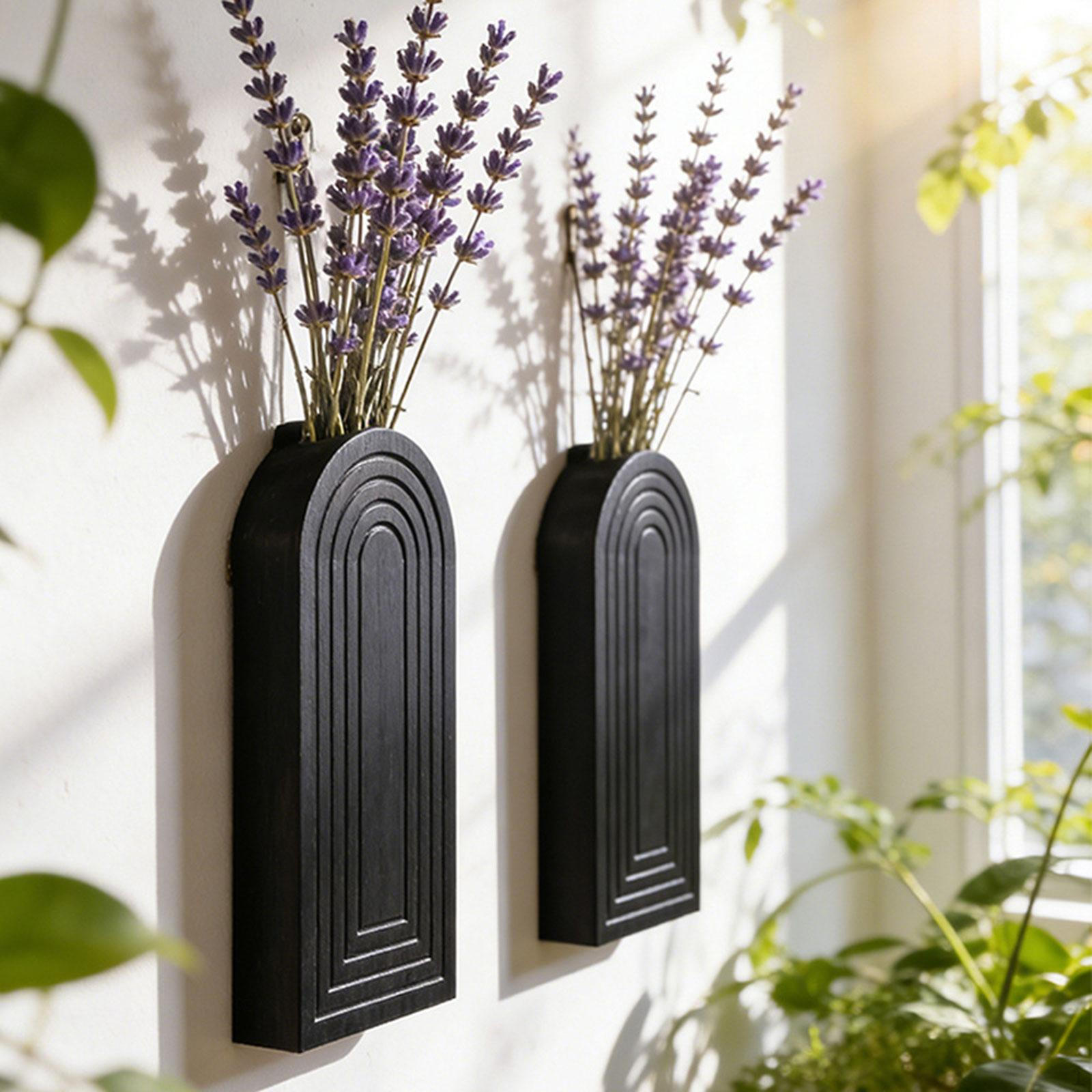 Wooden Wall Planter Vase Hanging , Practical Decorative Decor for Dining Room Home,