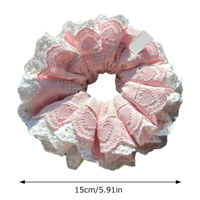 Hair Tie Blue Multi Layer Hair Rope Lacework Scrunchies Princess at Large Multi Layer Tie Laciness Hair Tie