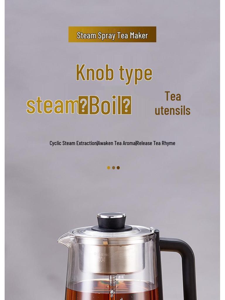 Electric Glass Spray Tea Maker, Large Capacity Steaming Kettle, Black Tea Health Pot