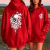 Autumn Womens Hoodies Gothic Skull Flower Printing Men Women Fashion Pullover Long Sleeves Loose Casual Vintage Sweatshirts