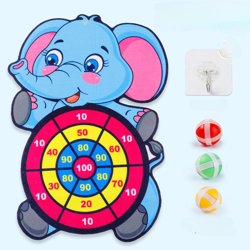 Cartoon Pattern Sticky Ball Children's Dart Board Dart Target Indoor and Outdoor Throwing Sticky Ball Interactive Game