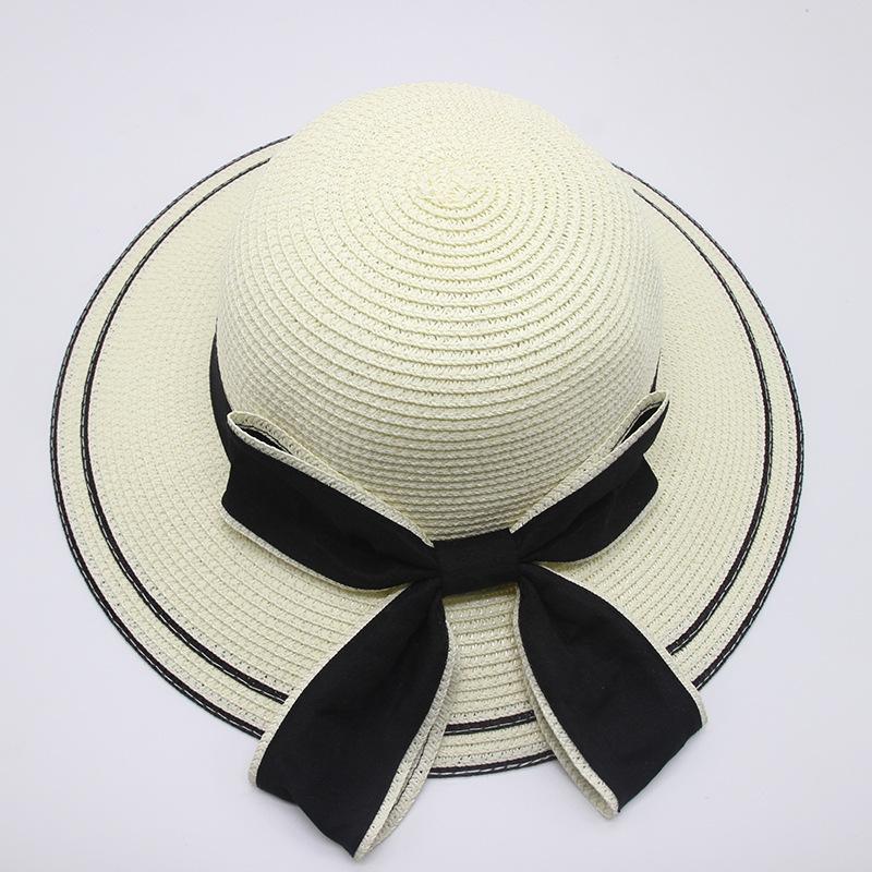 Fall Sunscreen Bow Straw Weaving Hat 
