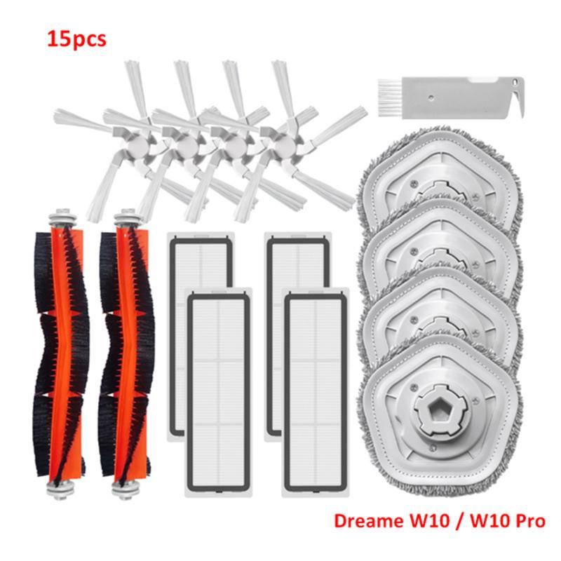 For Dreame Bot W10 RLS5C / W10 Pro Robot Vacuum Accessories Roller Main Brush Side Brush Filter Mop Dustbin Dust box Mop Holder Plate Bracket
