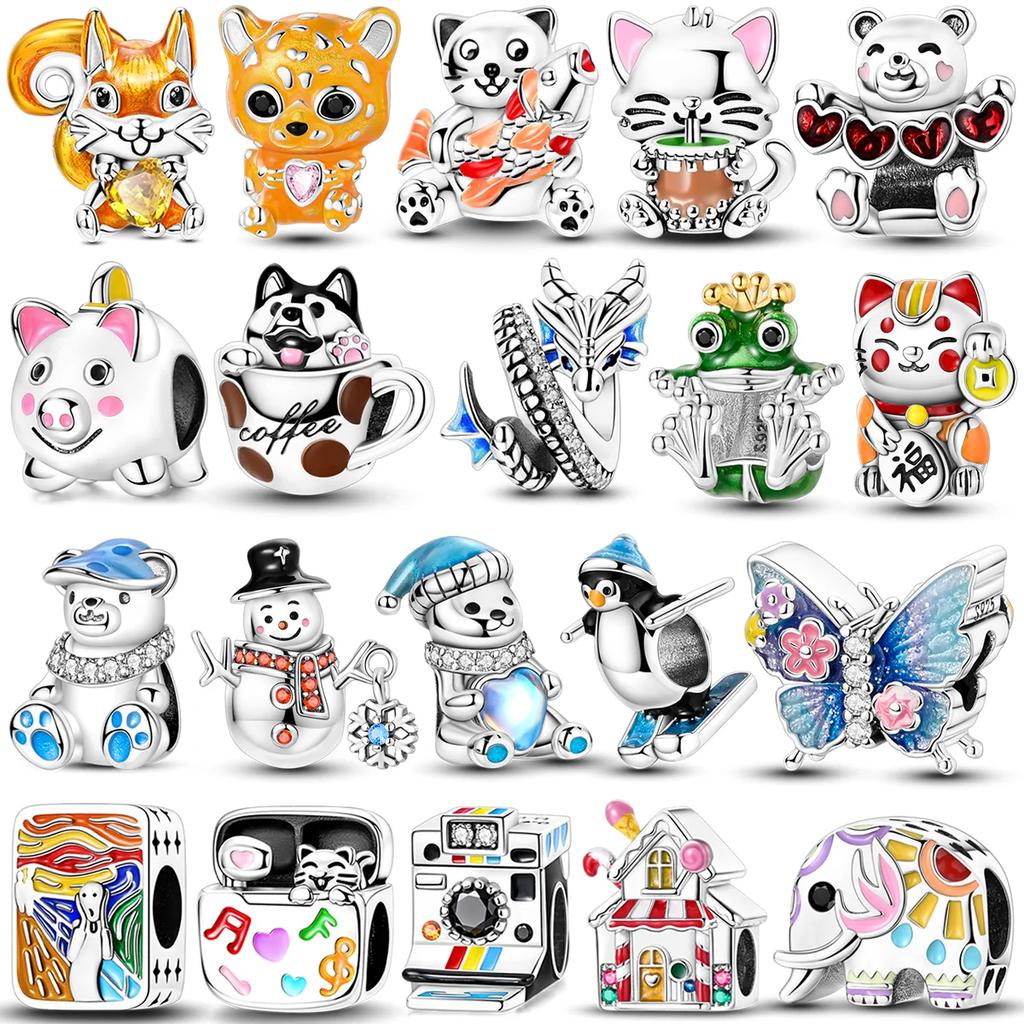 Měděné Krásné Barevné Přívěsky Korálek Zábavná Zvířátka Přívěsky Motýl Visící Vhodné na Originální Náramek Diy Šperky Dárek