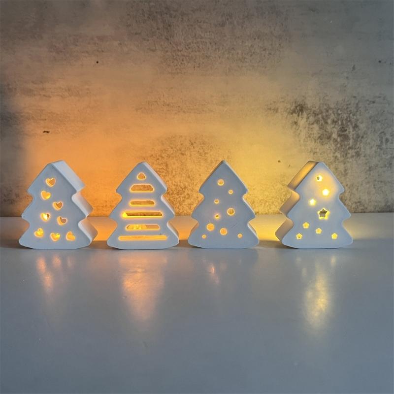 Flexible Silicone Mold for Night Lamp Festival Decoration Mold Christmas Tree Candle Holder Mould Jewelry Making Tool