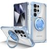 Phone Case for Samsung Galaxy S25 S24 S23 S21 Ultra S22 Plus 360 Rotating Bracket Magnetic Wireless Charging Transparent Cover