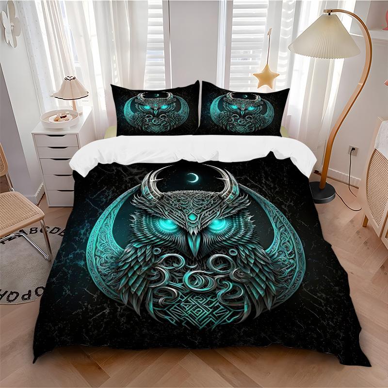

3pc Moonlit Mystic Olw Cover Set - 1 Quilt Cover + 2 Pillowcases, All Seasons Bedroom Setting, Perfect for Home012 135x200cm