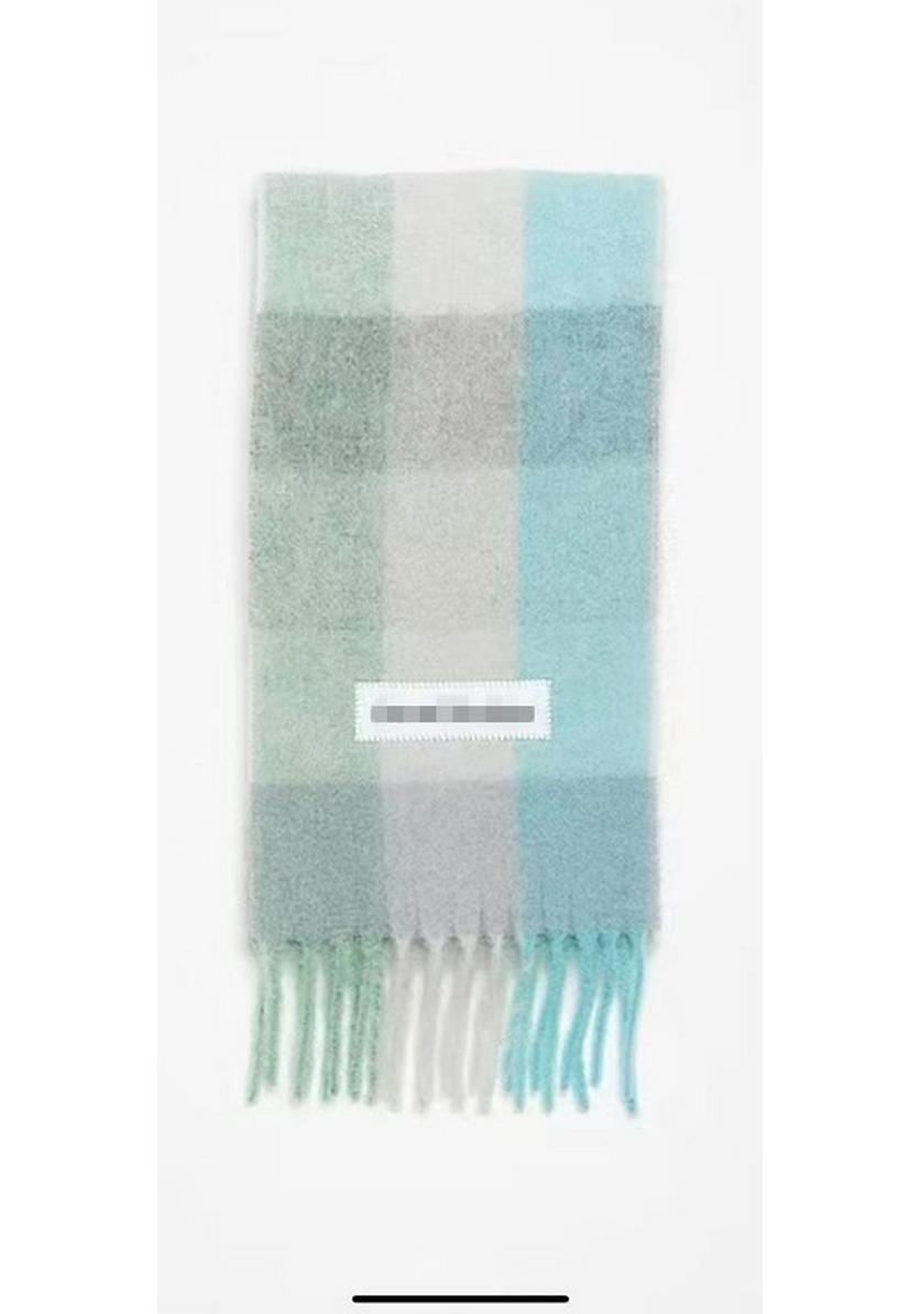 Unisex Rainbow Plaid Tassel Scarf: European & American Winter Style Without Tag