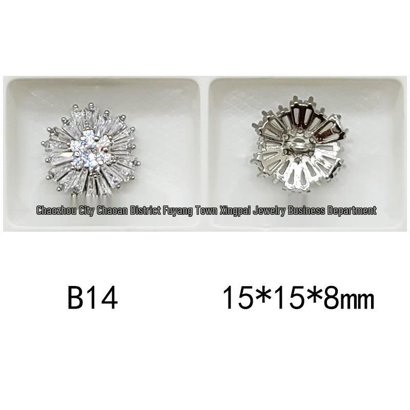 Mixed Color Pavé Zirconia Decorative Metal Button