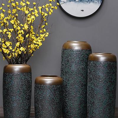 Modern European Ceramic Floor Vase - Minimalist Tall Decorative Ornament for Living Room