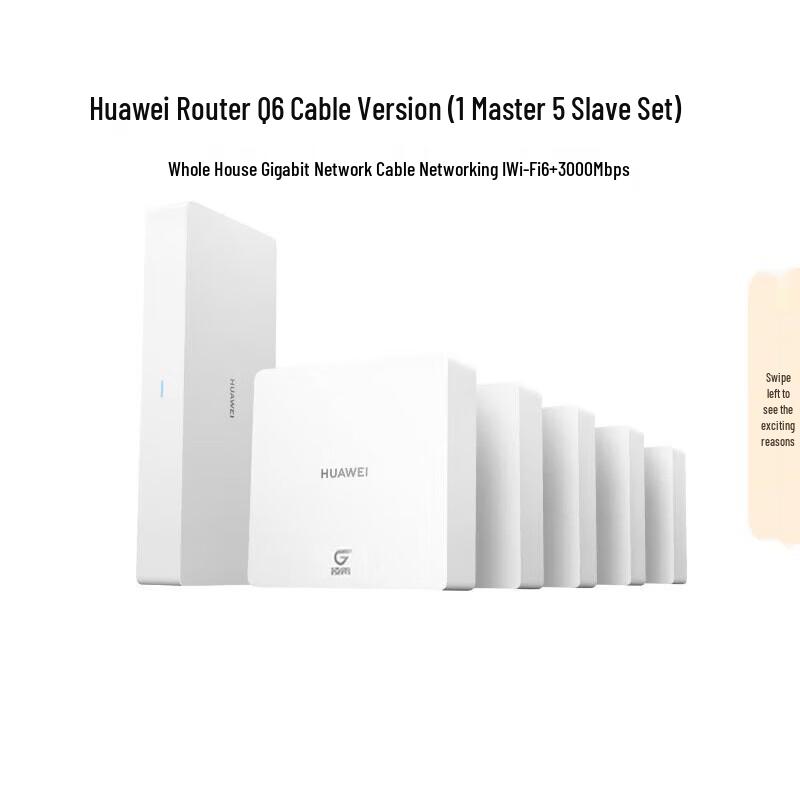 

HUAWEI Q6 Whole-Home Gigabit Wired Wi-Fi 6+ Mesh Router System (CN version)