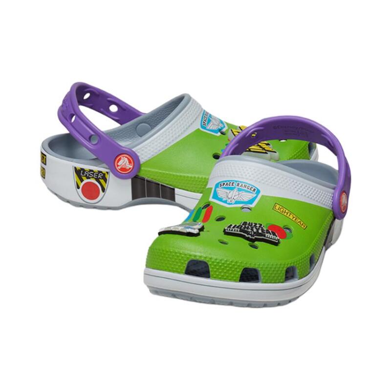 Crocs EVA Fashion Versatile Cartoon Children's Sandals Green Grey Medium Children