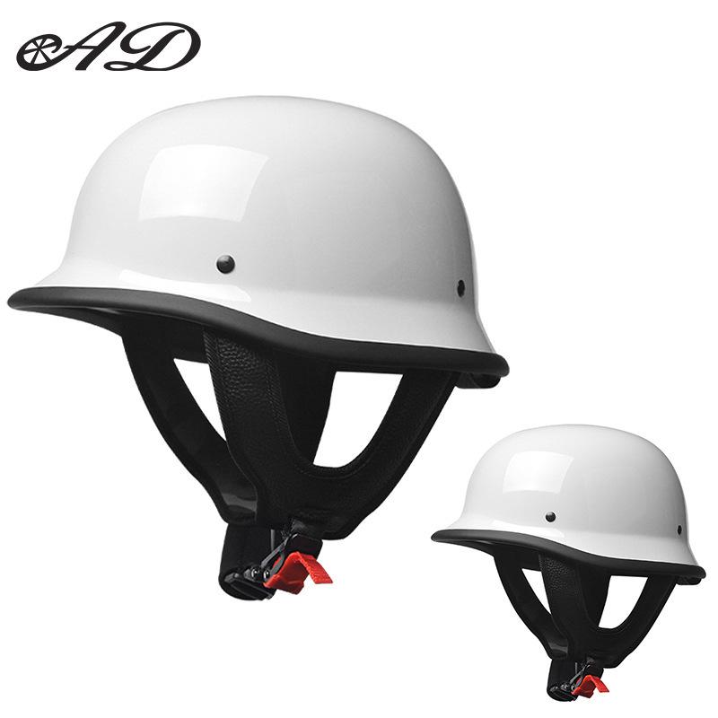 German-Style Motorcycle & Electric Scooter Safety Helmet for Men & Women - Skull Cap Design