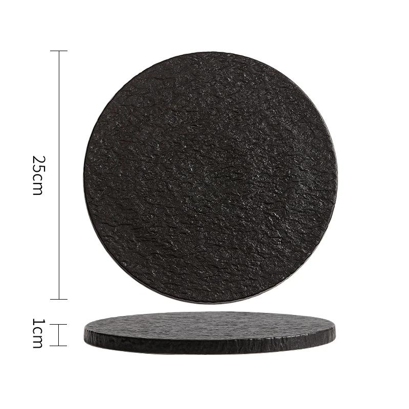 Stone Patterned Ceramic Plate Steak Plate Serving Plate Cake Plates Dessert Sushi Dish Molecular Cuisine Restaurant Tableware