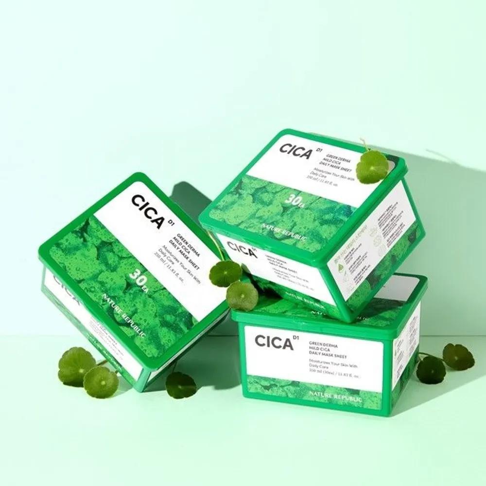 Nature Republic Green Derma Mild Cica Pull-out Daily Mask Pack (30 Sheets)
