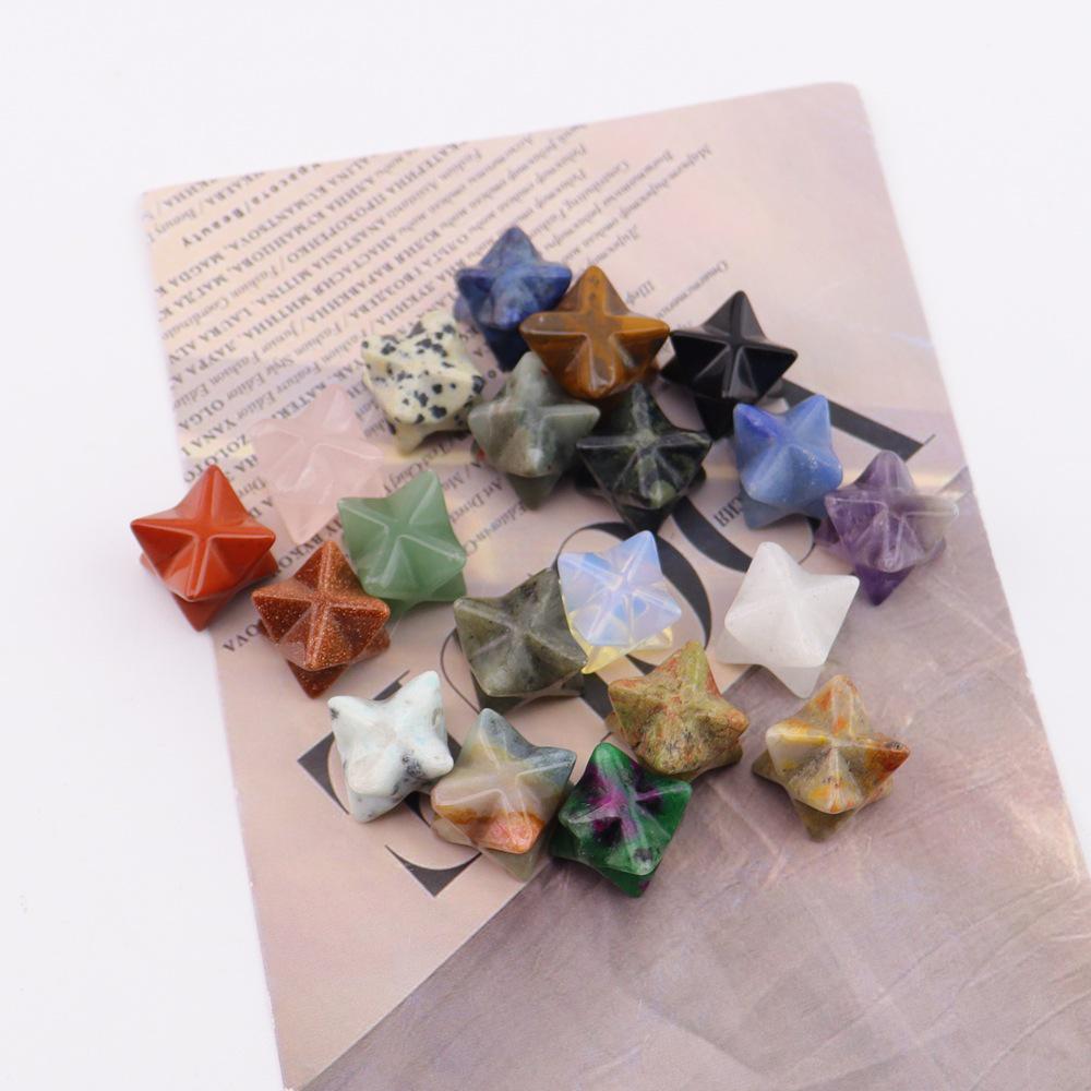 Crystal Merkaba Star Ornament - 13mm Hexagram Design