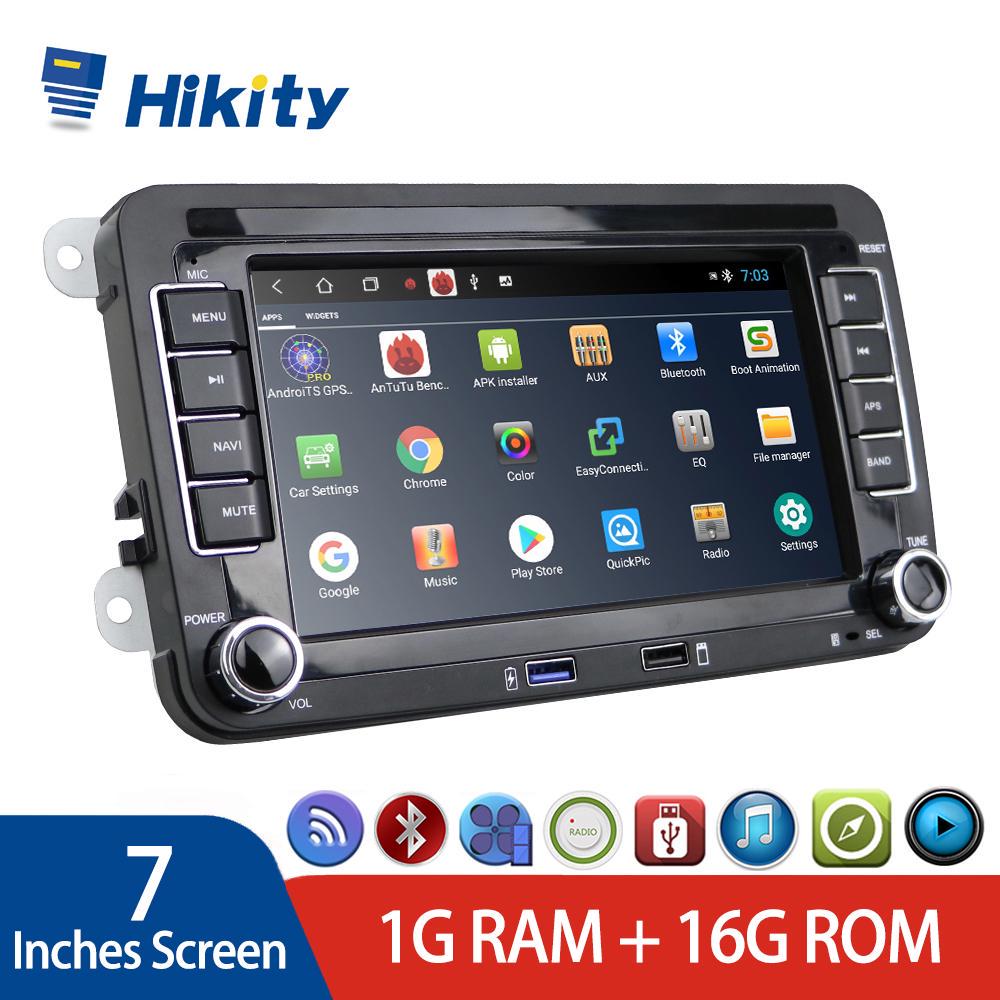 Hikity 7" Android rádio pro VW Android Player Autorádio přehrávač Podpora GPS Odkaz na zrcátko Volant Pohled zezadu BT FM USB AUX pro Volkswagen