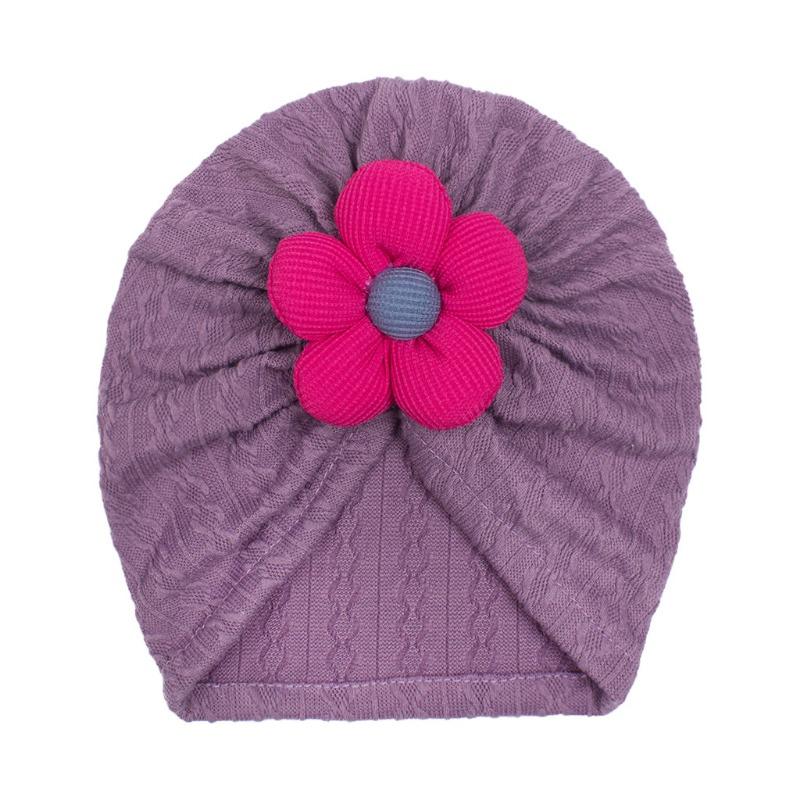 Autumn New Baby Solid Color Jacquard Hat, Baby Soft and Comfortable Flower Hat, Baby Hat