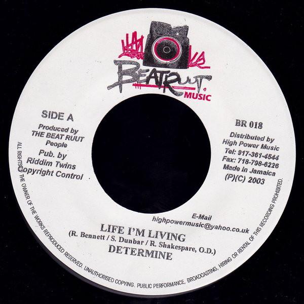 

7inch Record DETERMINE WICKERMAN Life Im Living Kumina Rock BR018 Beat Ruut Music 2003 Jamaica Reggae Ska Dub Used