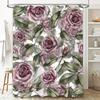 Pink Roses Printed Shower Curtain Waterproof Bathroom Decor Customizable Size Options For Home Decoration Various Sizes Availabl