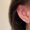 Shiny Zircon Arc Shaped Star Ear Bone Nail Earring for Women Screw Cap Ear Plug Exquisite Jewelry Accessories Daily Wear