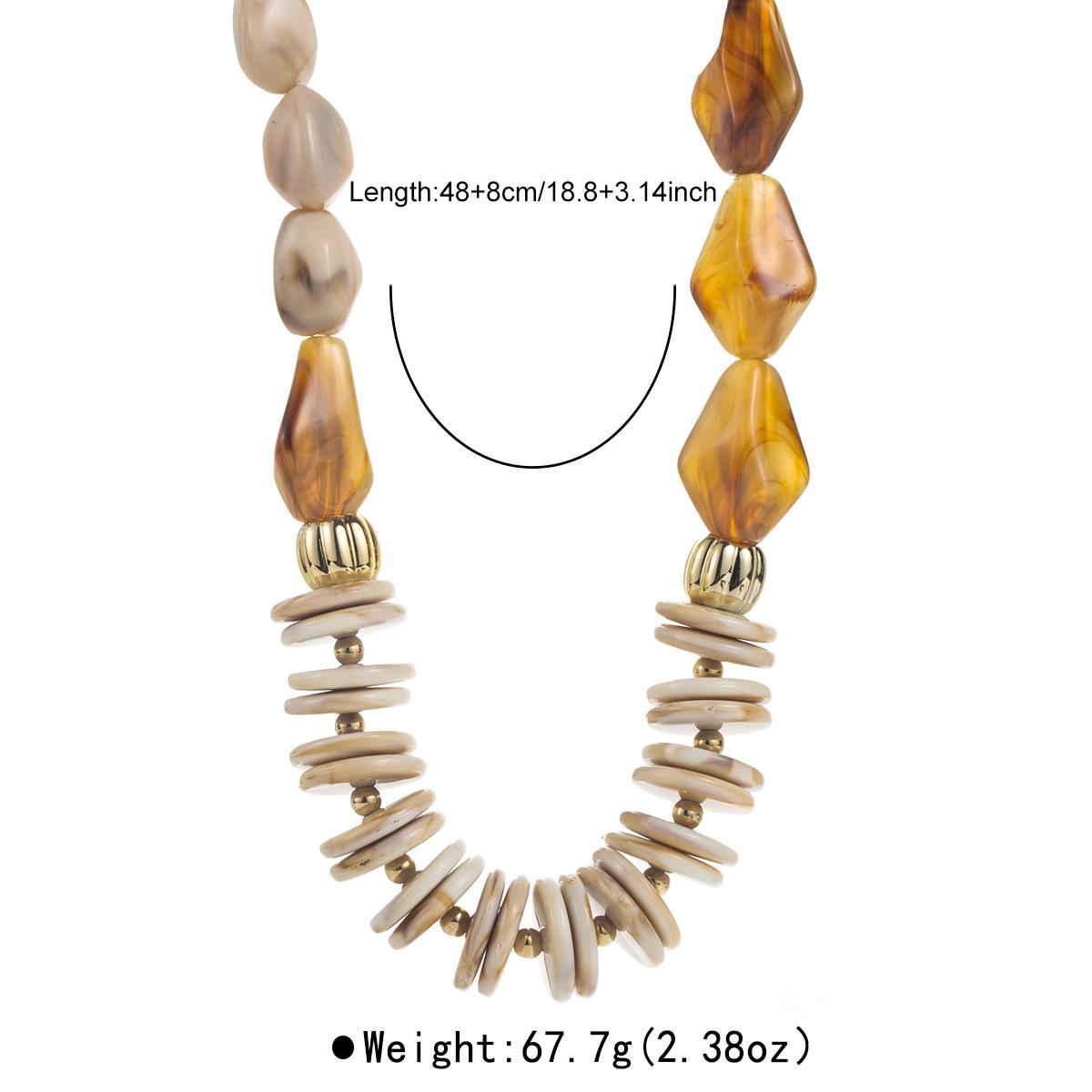 Французское Винтажное Роскошное Неправильное Смоляное Бусинное Ожерелье Женская Модная Цепочка для Свитера Осень Зима Украшения светло-коричневого
