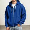 Men's Full Zip Hoodie Drop Shoulder Sleeves, Casual Long Sleeve Sweatshirt for Everyday Wear
