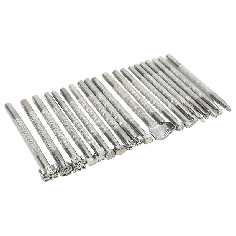 2025 Trend Zinc Alloy And Beech Wood Crafting Tool Set- Leather For DIY Projects Includes 21 Patterns Featuring Letters And Numb