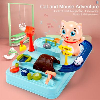 Dětská vzdělávací hračka pro dobrodružství kočky a myši s elektrickým výtahem
