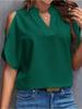 Blusas Para Mujer 2026 New Elegant Women Shirt Sexy V-neck Shirt Off Shoulder Short Sleeve Solid Color Office Y2K Summer Blouses