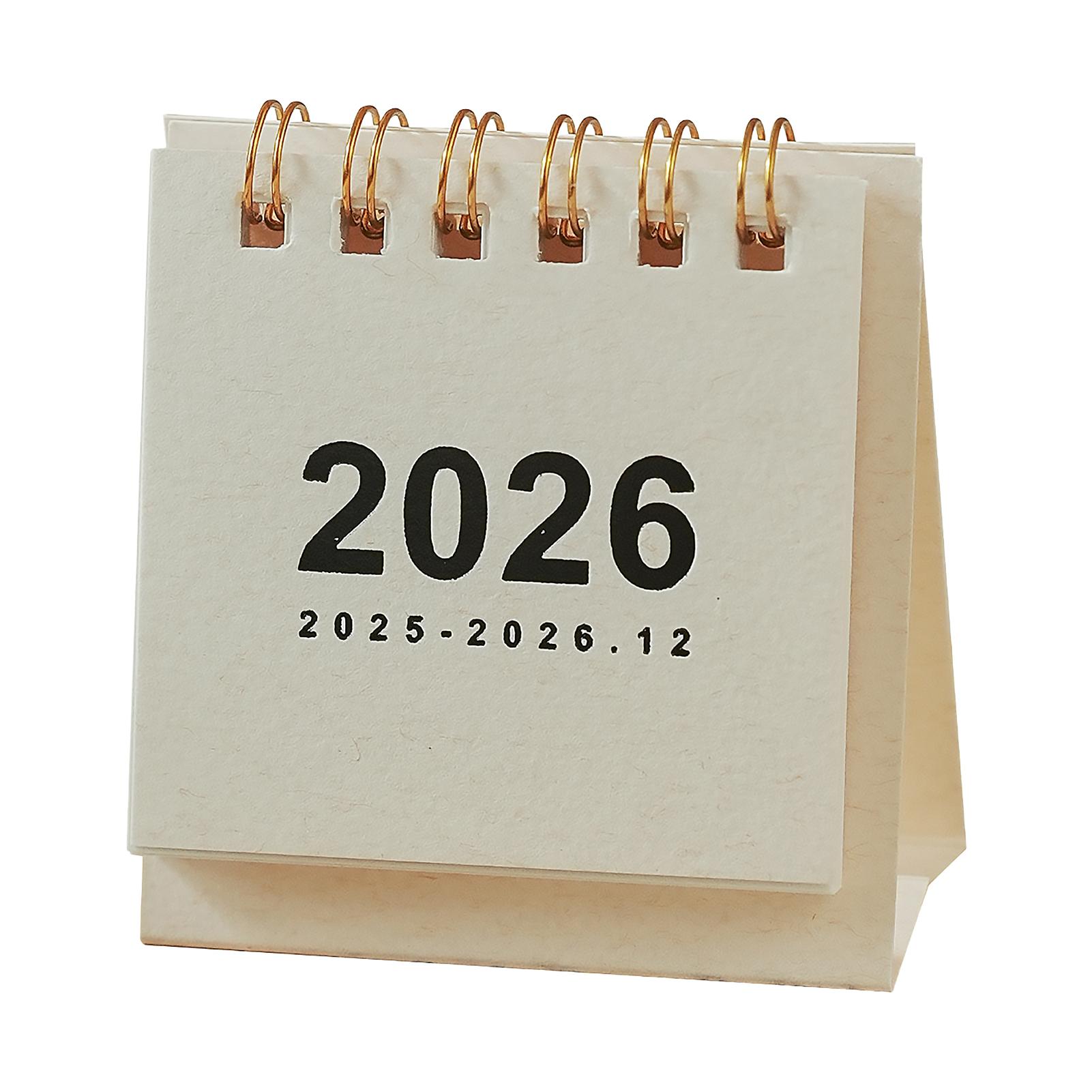 Mini Desk Calendar 2026 Simple Style Portable Desktop Small Size Planning Calendar белый
