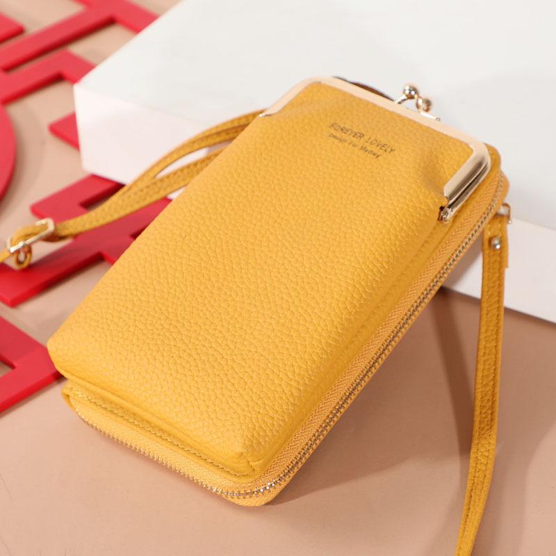 

Women Wallet Solid Color Small Shoulder Bag Multi-Function Letter Phone Money Wallets Pocket Bags Clutch Organizer Storage