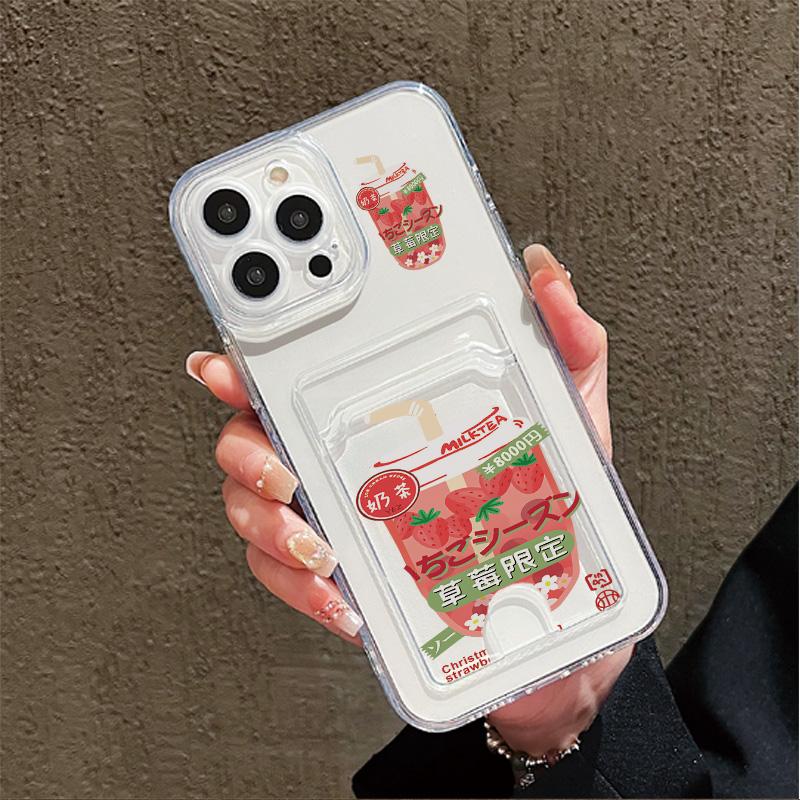 Card Slot Holder Silicone Wallet Pocket Case For iPhone 14 16 15 Max Infinix Note 30 Xiaomi Redmi Note 9 Oppo Reno 12 13F 14F Cover Clear Phone Bumper