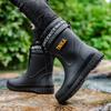 New Men's Rain Shoes Short Tube Non-slip Water Shoes Bundle Mouth Rain Boots Non-slip Middle Tube Fashion Wear Warm Water Shoes Men