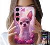 Etui Do Samsung Galaxy S23 - Słodka Chihuahua Na Różowym Tle Kwiatami