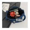 IELGY Korean Version of Fashionable Large-capacity Casual Denim Bucket Bag, Versatile Shoulder Underarm Bag