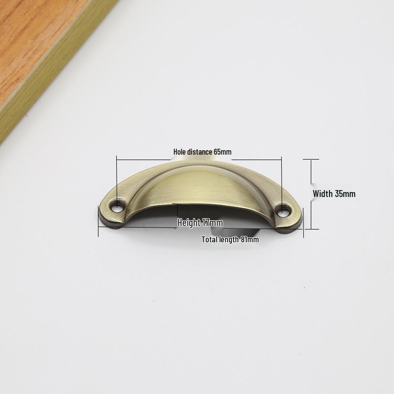 Antique Copper Semi-Circular Shell Drawer Handle