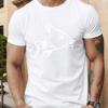 Men Cotton T-Shirt with Intricate Fish Print Comfortable Round Neck Summer Style Regular Fit Adult