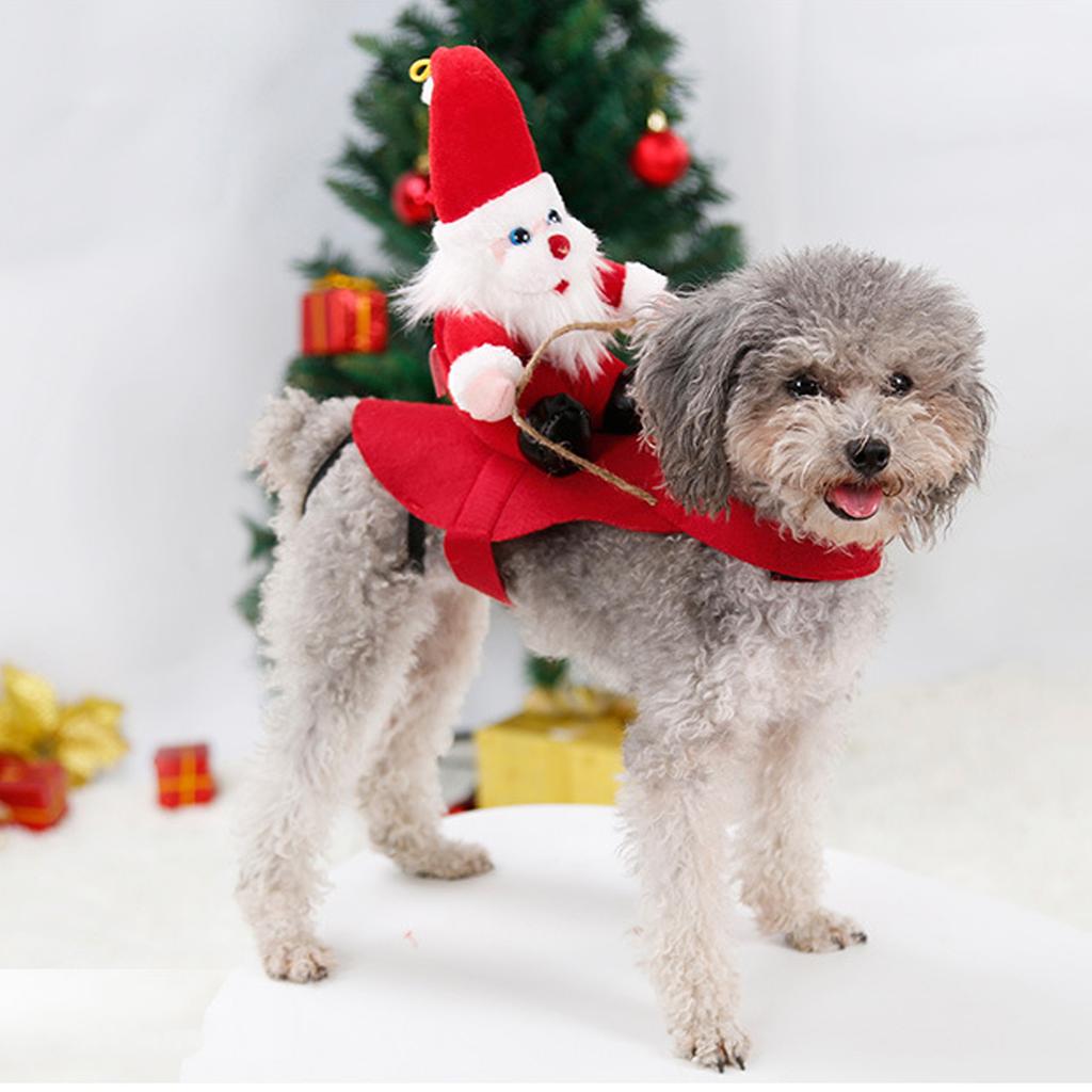Adjustable Pet Costume Pet Santa Outfit Soft Breathable Fabric Dog Apparel for Making Up Festivities