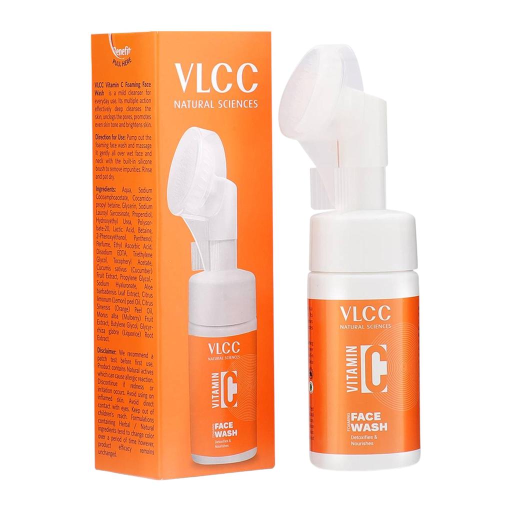 VLCC Vitamin C Foaming Face Wash 100 ml Brightening Deep Cleanse For Even Skin Tone And Daily Pore Care Cleansing