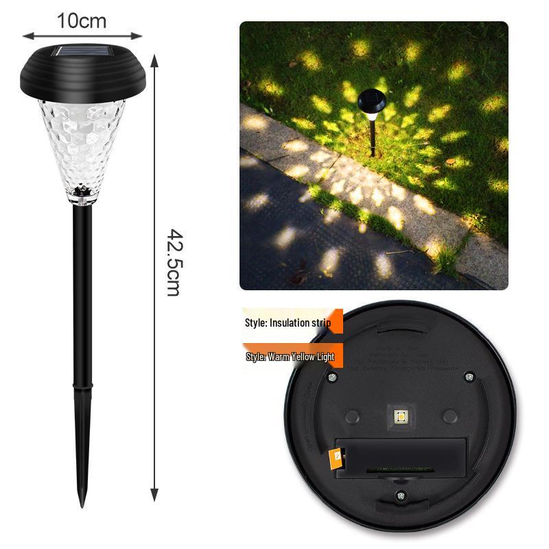 Solar LED Lawn Light: Stainless Steel Glass Garden Landscape Decoration Stainless Steel Silver - Warm Light