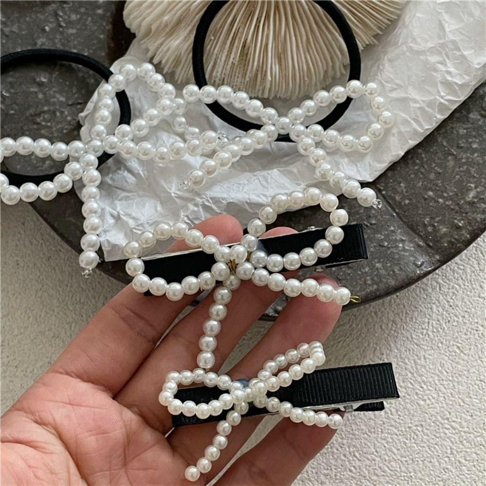 

Y2k заколка для волос в виде бабочки, корейская заколка с уткой, заколки с жемчугом и бантиками для женщин и девочек