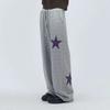 Loose Striped Straight Pants Female Fashion Star Patch Wide Leg Pants Women Autumn 2025