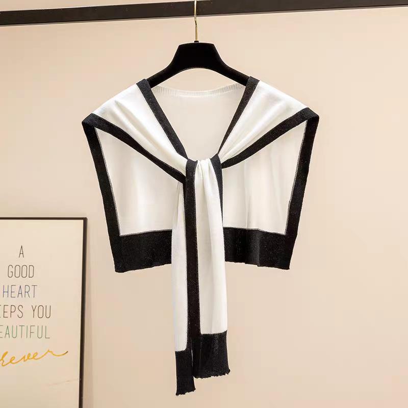 Elegant Women Color Block Shawl Lightweight Soft Warm & Breathable For All Seasons Versatile Stylish Wrap Chic Casual Wear