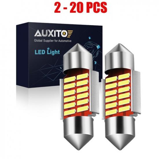 31MM AUXITO Festoon 3175 C5W LED License Inner Plate Lamp 6000K Bulb 2-20X White 2PCS