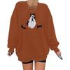 Hallowmas Ghost Print Long Sleeve Sweatshirt Women Crew Neck Oversized Pullover Top