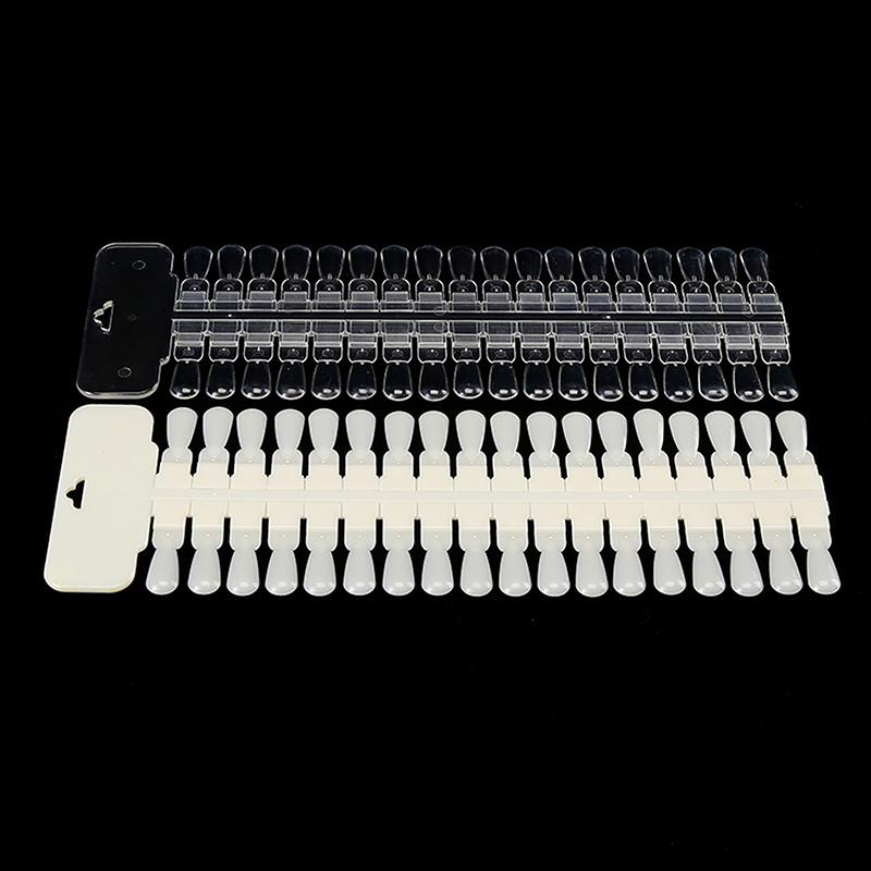 36Pcs Natural/Clear Color Card Removable Nail Art Display False Nail Tips Rack Teardrop Design Manicure Gel Polish Practice Tool